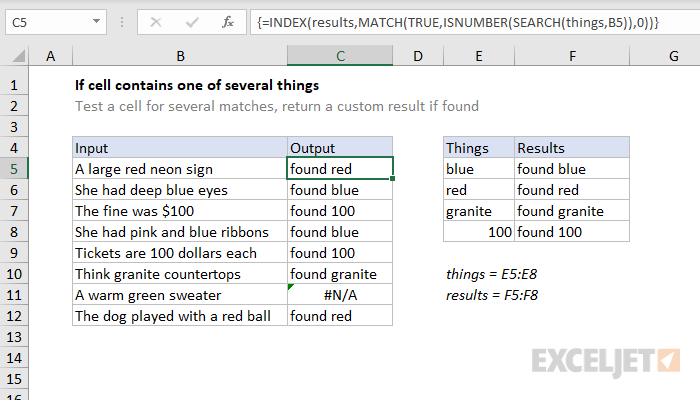 Excel Find If Any Cell Contains Text